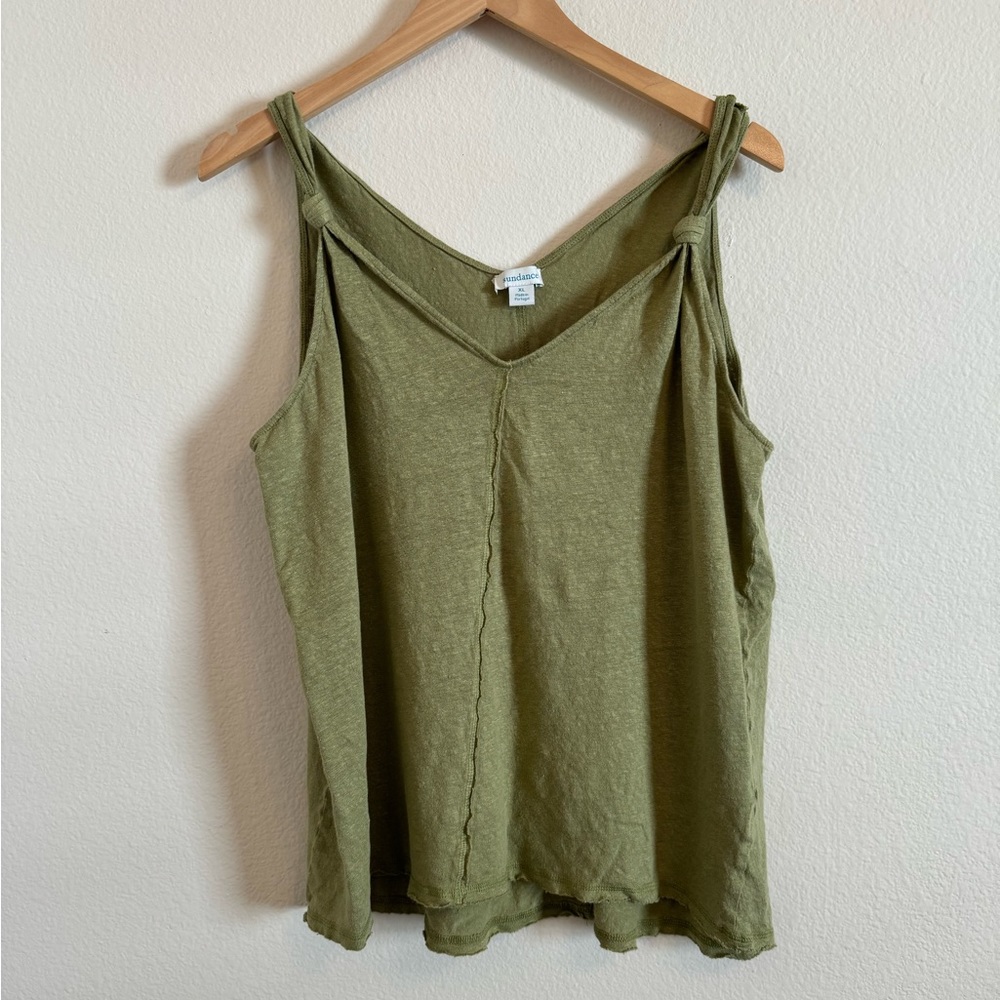 Sundance Olive Green Knotted Strap Tank Top